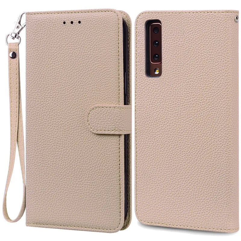 Funda de cuero de lujo con tapa para Samsung Galaxy A7 2018 (SM-A750F)