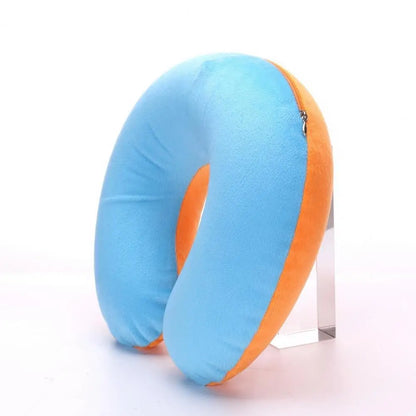 Almohada de cuello en forma de U, inflable, para aliviar la fatiga, para viajes, reposacabezas de vuelo, cojín para dormir en forma de U para avión.