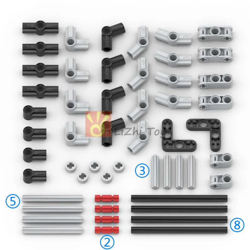 MOC Technical Compatible with Building Blocks Bricks Pin Liftarm Studless Beam Axle Connector Panel Gear Car Mindstorms Toys