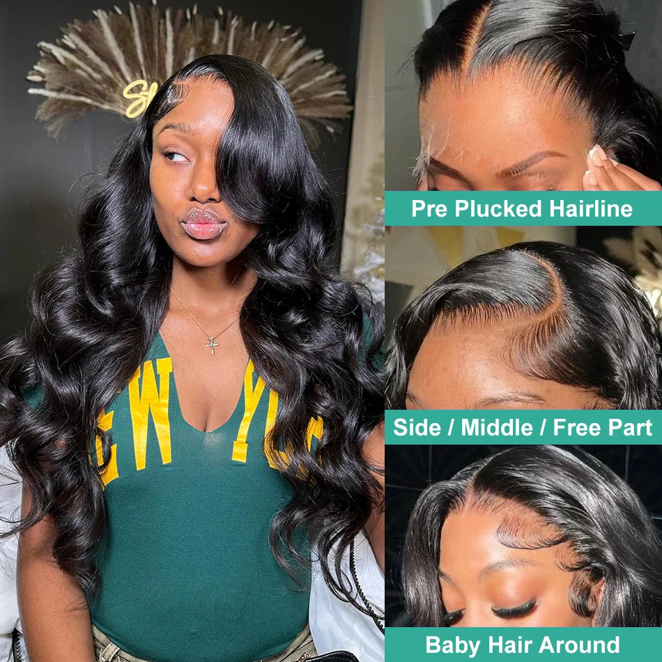 Peruca lace frontal cabelo humano ondulado - alta densidade 250%