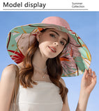 Xinbaoguan 100% Cotton European and American Cross-Border Women's New Double-Sided Fisherman Hat Summer Enlarged Brim Sun Hat