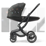 Cochecito de bebé 3 en 1, de lujo, con asiento para el coche, de piel sintética, con diseño de cáscara de huevo y paisaje alto.