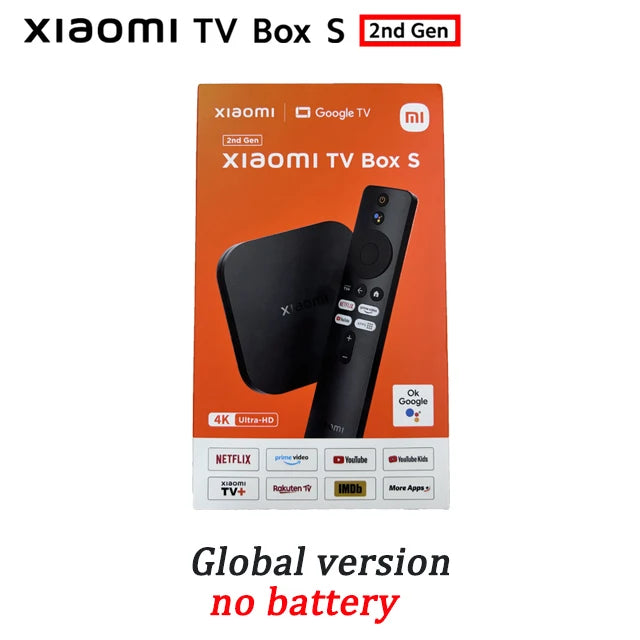 Original Global Version Xiaomi TV Box S 2nd Gen 4K Ultra HD 2G 8G WiFi BT5.2 Google TV Cast Netflix Smart TV Box Media Player