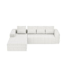 Cloud-shaped corner sofa with L-shaped chaise lounge, suitable for living room and bedroom, no assembly required.