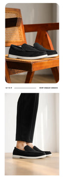 Men Flat Loafers 2025 Frosted Suede Flat Shoes Comfortable Non Slip Fashion Loafers Lightweight Trendy Outdoor Casual Shoes