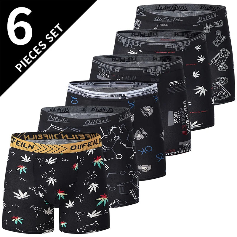 4/5 /10 Pcs Fashionable Men's Long Underwear Casual Boyshort Youth Sports Shorts Comfortable Breathable Stretch Shorts Underwear
