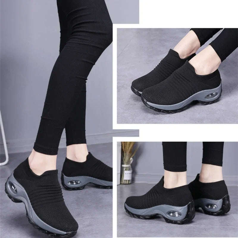 Zapatillas ortopédicas versátiles para mujer, zapatos de plataforma informales, antideslizantes y resistentes al desgaste.