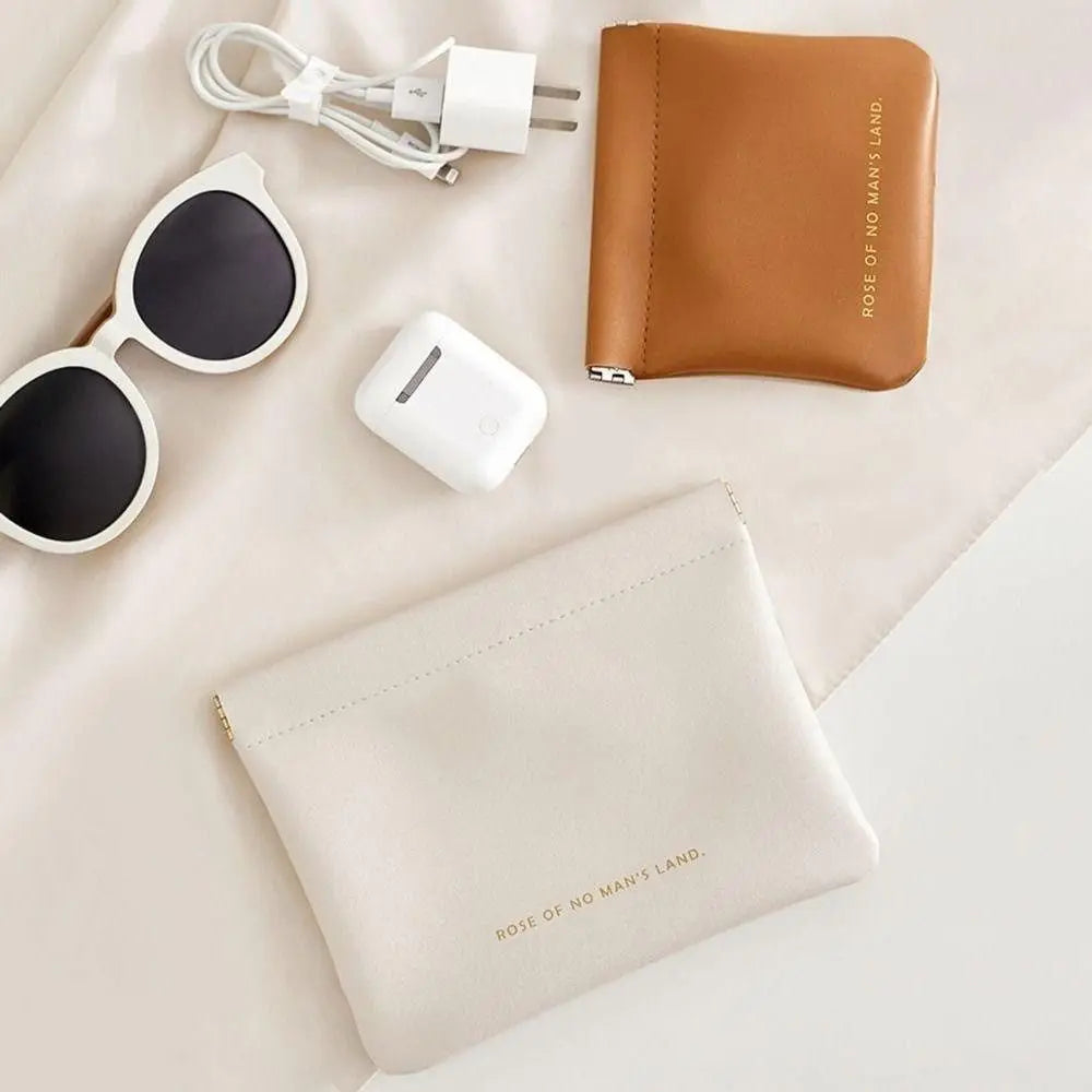 Fashion Simple Lipstick Makeup Bag Portable PU Jewelry Handbag Travel Mini Cosmetic Organizer Pouch for Women Girls
