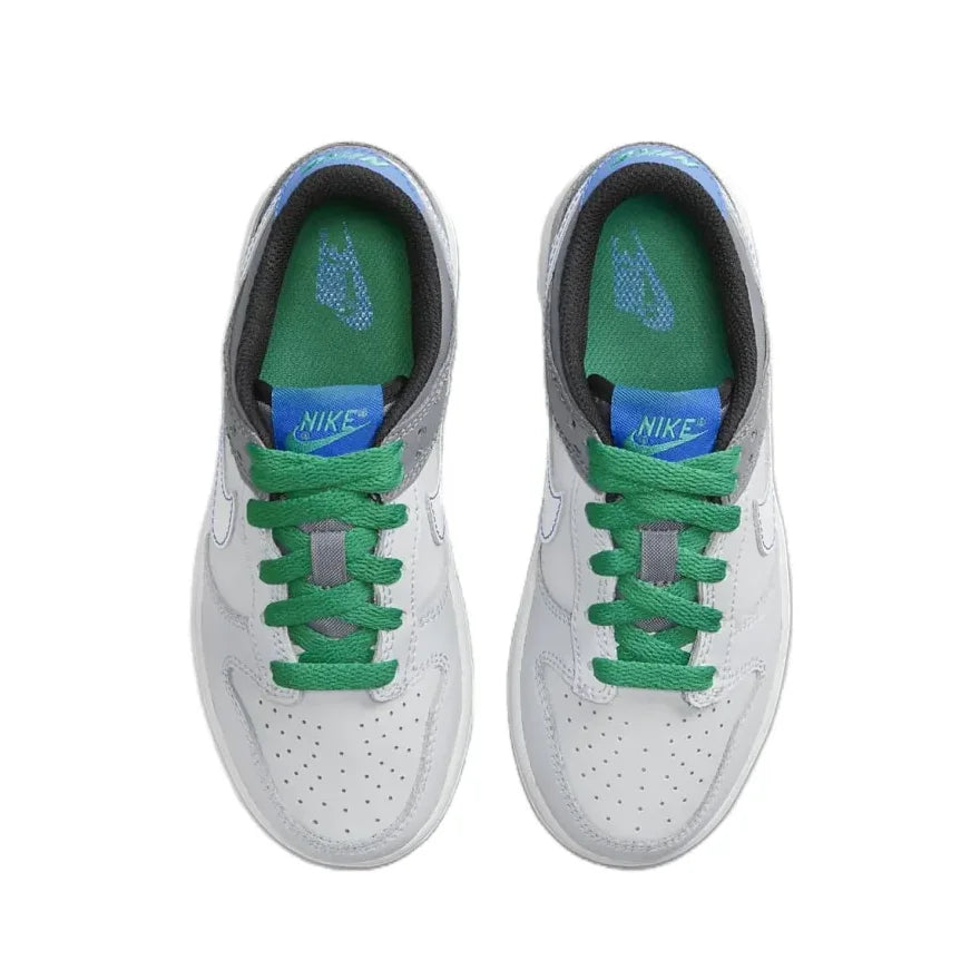 Nike Dunk Low Anti Kick Shock Absorption Low Top Kids Boardshorts Cinza Azul Meados Pequenos Crianças