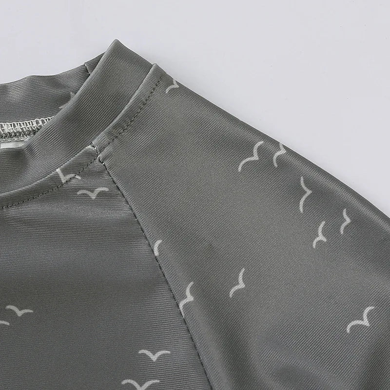 2025 Summer Baby Boys Swimsuit Long Sleeves One Piece Swimwear for Kids Toddler Cartoon UPF50+ Rash Guards Infant Bathing Sui