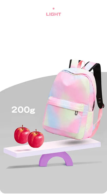 3pcs Disney Lilo Stitch Colorful Backpack with Lunch Bag for Women Student Teenagers Rucksack Casual School Bags Sets