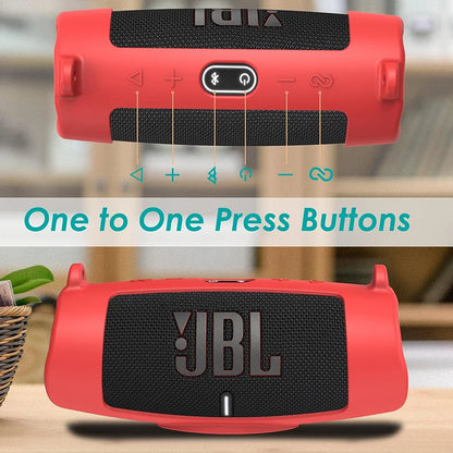 Newest Bluetooth Speaker Case Soft Silicone Cover Skin With Strap Carabiner for JBL Charge 5 Wireless Bluetooth Speaker Bag