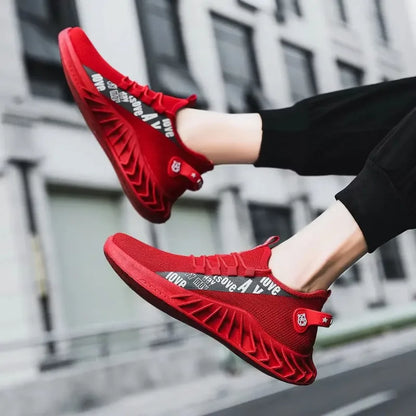 Zapatillas deportivas informales transpirables de malla para hombre, de suela suave, de primavera y otoño, con diseño de coco, a la moda.
