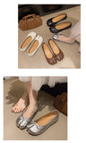 Summer Women's Bowknot Flat Tabi Ninja Shoes Pig Toe Slippers Lazy Person Horse Hoof Shoes Women Split Toe Mocassines Loafers