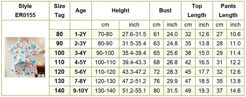 1-10 Years Soft Kids 2-Piece Set Breathable Short Sleeve Shorts for Playtime Toddler Outfit Clothes for Playground and School