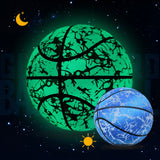 Glow Reflective Basketball Adult & Children Youth Wear-resistant Luminous Basketball Size 7/6/5 PU Soft Leather Game Training Ball