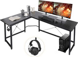Escritorio en forma de L Homfa de 170 cm (66,5") para ordenador, gaming, portátil, oficina, mesa de trabajo esquinera, escritorio de estudio, 170 x 120 x 75 cm