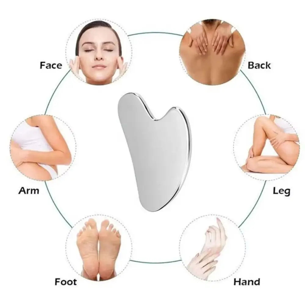 New Stainless Steel Gua Sha Scraper Heart Shape Universal Face Massager Guasha Massage Tool for Facial Beauty Eye Massage