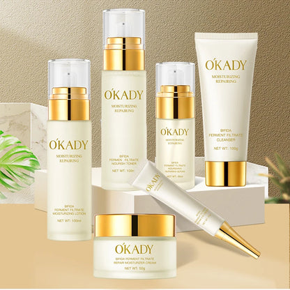 OKADY Vendas Quentes Baixo Desconto Bifida Fermento Lysate Hidratante Anti-Envelhecimento Loção Toner Creme Conjunto de Cuidados com a Pele Orgânica