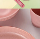 36pcs Plate Sets Wheat Straw Eco-Friendly Ramen Bowl Tableware Dinner Dishes Set Camping Tableware Set With Knife Fork Spoon