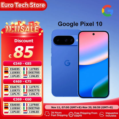 Global Version Google Pixel 10 5G Smartphone 120Hz 6.3" OLED Super Screen Display 4970 Mah Battery 48MP+13MP+10.8MP Camera
