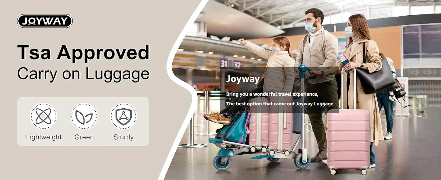 Joyway Travel Luggage Sets, Stylish Carry On Checked Suitcase Set,Sturdy Durable Scratch-resistant,TSA Lock,Spinner Wheels