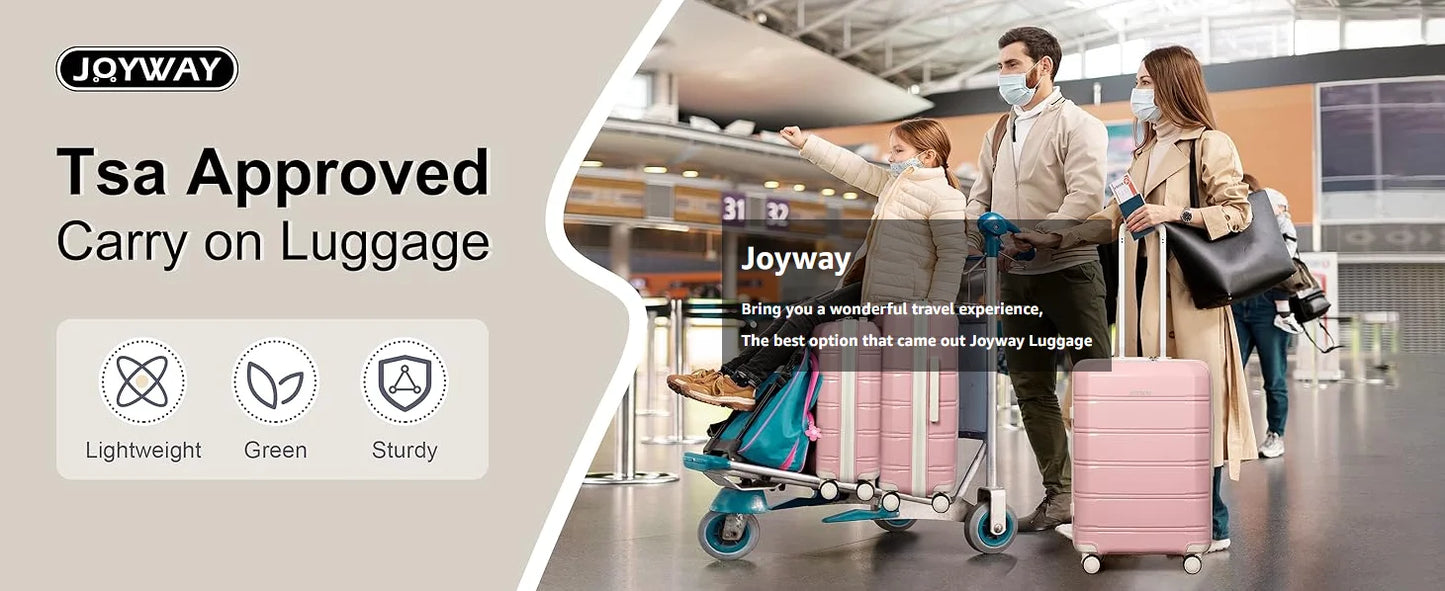 Joyway Travel Luggage Sets, Stylish Carry On Checked Suitcase Set,Sturdy Durable Scratch-resistant,TSA Lock,Spinner Wheels