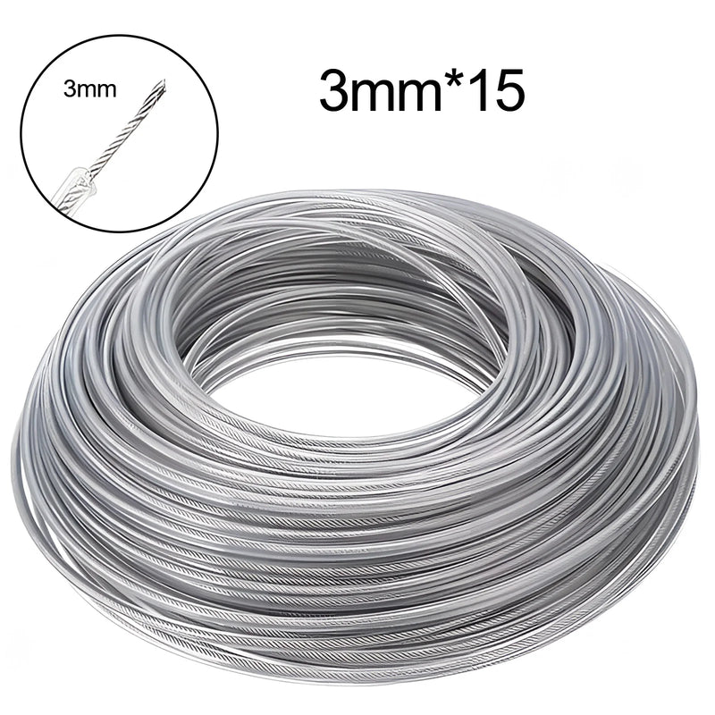 COSY 3mm Steel Wire Nylon Line Brushcutter Trimmer Rope Lawn Mower Cord Wear-resistant Sharp Replacement Garden Tool Accessory