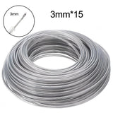 COSY 3mm Steel Wire Nylon Line Brushcutter Trimmer Rope Lawn Mower Cord Wear-resistant Sharp Replacement Garden Tool Accessory