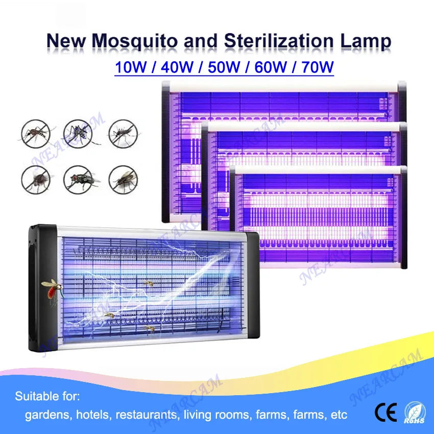 Lámpara antimosquitos comercial, silenciosa, para control de insectos, para habitaciones de hotel, para colgar en la pared, con forma de estrella, descarga eléctrica para mosquitos y moscas. 