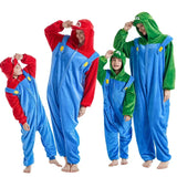 Anime Brothers Cartoon Game Cosplay Costume Anime Figure Luigi One-piece Pajamas Kawaii Cartoon Sleepwear Halloween Cos Clothes