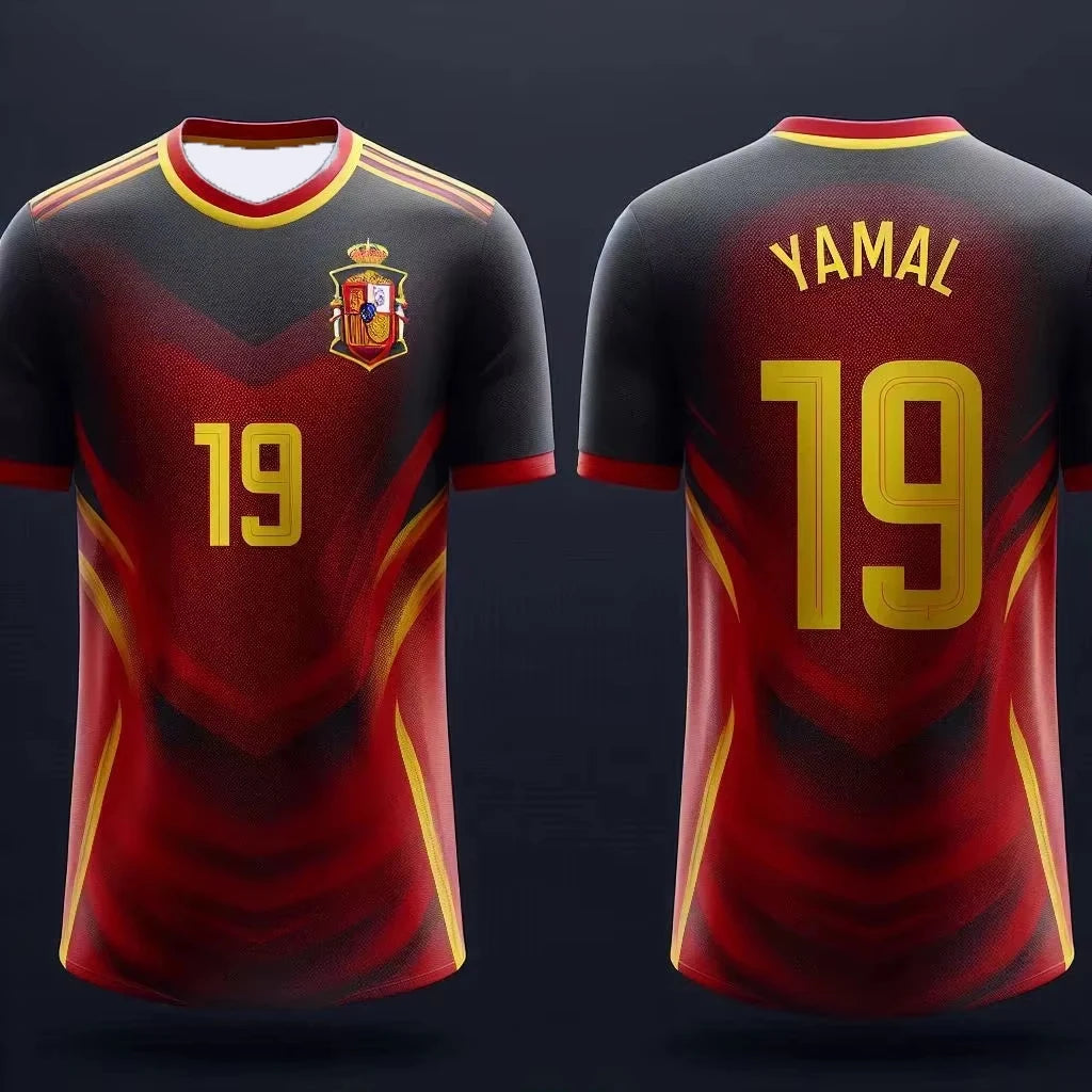2025 Hot Spain Jerseys Yamal Football Training Jerseys T Shirt 3D Printed Quick Dry Team Large Size Men Tops T-Shirt Clothing