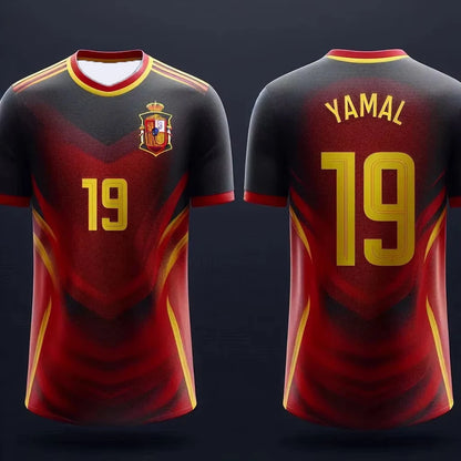 2025 Hot Spain Jerseys Yamal Football Training Jerseys T Shirt 3D Printed Quick Dry Team Large Size Men Tops T-Shirt Clothing