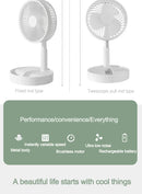 2025 new folding telescopic free adjustment fan charging usb multi-function outdoor portable home desktop floor-standing fan