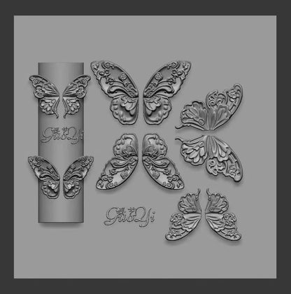 1pc Bowknot Candles Jellyfish Shell Rose Leaf  3D Acrylic Mold Nail Art Decoration Nails DIY Design Silicone  Nails Mold