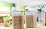 1Pc Sealed Cereal Insect-Proof Rice Bucket with Measuring Cup Transparent Rotary Food Moistureproof Tank Kitchen Storage Box 2KG