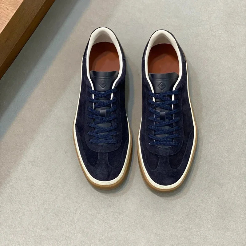 Classic Leisure Sport Board Shoes Men's Couple British Simple Match Dequn White Shoes Flat Heel Breathable Cement Ground