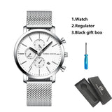 HANNAH MARTIN Brand Men Watch Black Stainless Steel Waterproof Fashion Sports Multifunctional Quartz Wristatch Relogio Masculino