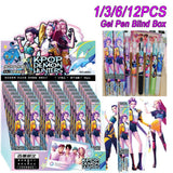 1/3/6/12Pcs KPop Demon Hunters Black Gel Pen Blind Box Student Writinng Pen Anime Figure Stationery Study Supplies Gift 0.5mm