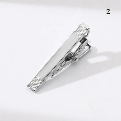 New Metal Silver Color Tie Clip For Men Wedding Necktie Tie Clasp Clip Gentleman Ties Bar Crystal Tie Pin For Men's Accessories