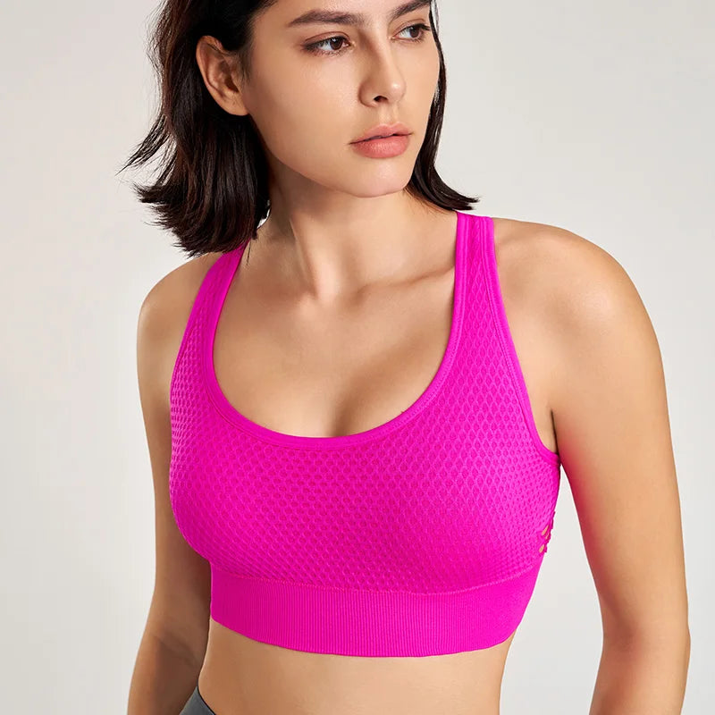 Ropa interior deportiva transpirable y a prueba de golpes para mujer, sujetador de yoga para correr, entrenamiento, espalda descubierta, push up, para gimnasio y ejercicio.