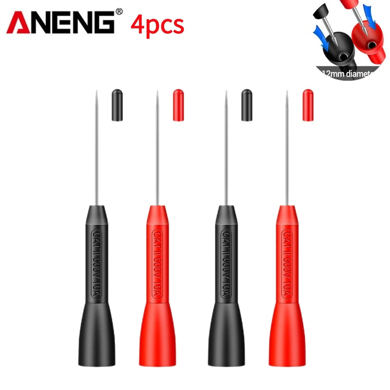 2/4/6pcs Insulation Piercing Needle Pin Non Destructive Multimeter Test Probe 10A 600V for 2mm Test Lead Multimeter Test Probes