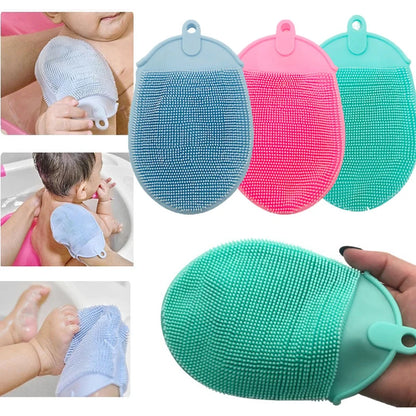 Exfoliating Sponge Dead Body Scrubber Skin Head Washing Brush Comb Silicone Bristle Bath Brush Scalp Massager Bath Tool Hygienic
