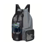 Mesh backpack, swimming drawstring bag, backpack with wet pocket, beach storage backpack, outdoor fishing bag