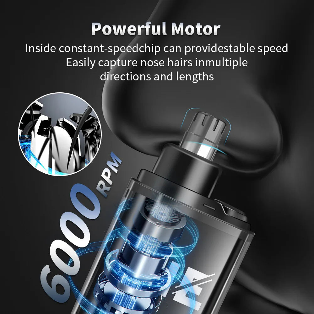 Recortador de vello nasal eléctrico HIENA, recargable, mini, de bolsillo, para nariz, orejas, afeitado, recortador de cejas, corte de cabello en seco y húmedo.
