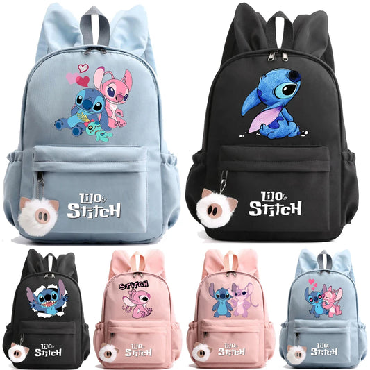 Bonita mochila de Disney Lilo Stitch para niñas, niños, estudiantes, adolescentes, niños, mochilas escolares informales, regalo de cumpleaños para niños, juguete