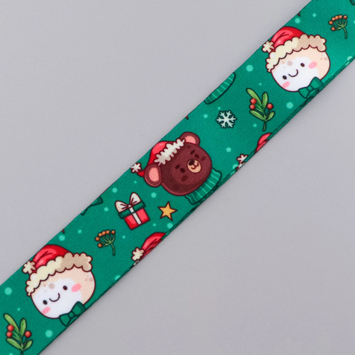 Christmas Lanyard Santa Claus Neck Strap for Key ID Card Cellphone Straps Badge Holder DIY Hanging Rope Neckband Accessories