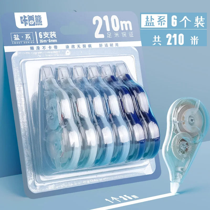 5/6PCS Permanent Adhesive Tape Correction Tape Roller Set Smooth Compact Design with No Drying Time Adhesive Grooves for School