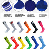 Loogdeel 1 Pair Soccer Socks Stripe Knee High Softball Baseball Team Sports Socks Breathable Football Socks for Kids Adults