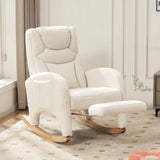 Anajqaqia Rocking Chair, Recliner, Living Room Chair with Armrests, Upholstered, Accent Chair for Bedroom, White Teddy Fabric